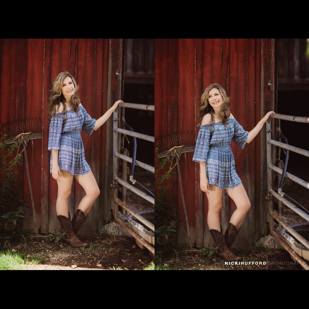 Blue and white dress